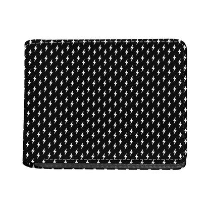 Black And White Lightning Pattern Print Bifold Wallet