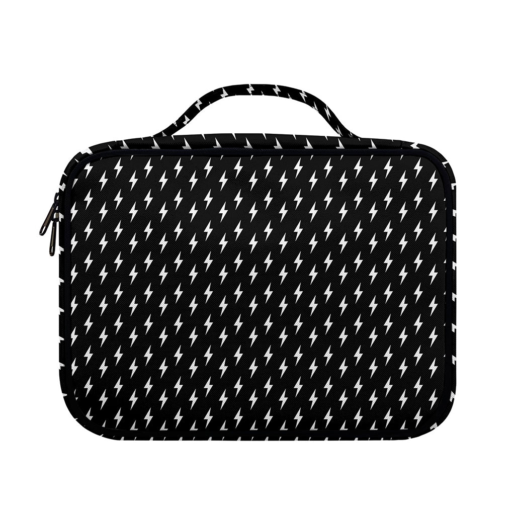 Black And White Lightning Pattern Print Briefcase Bible Bag