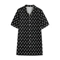 Black And White Lightning Pattern Print Cotton Hawaiian Shirt