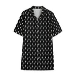 Black And White Lightning Pattern Print Cotton Hawaiian Shirt