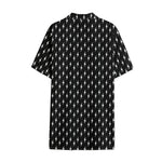 Black And White Lightning Pattern Print Cotton Hawaiian Shirt