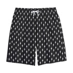 Black And White Lightning Pattern Print Cotton Shorts