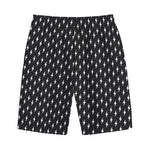 Black And White Lightning Pattern Print Cotton Shorts