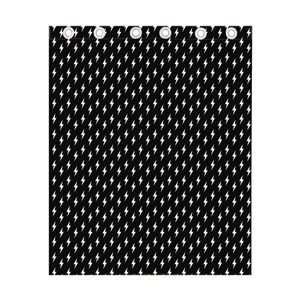 Black And White Lightning Pattern Print Curtain