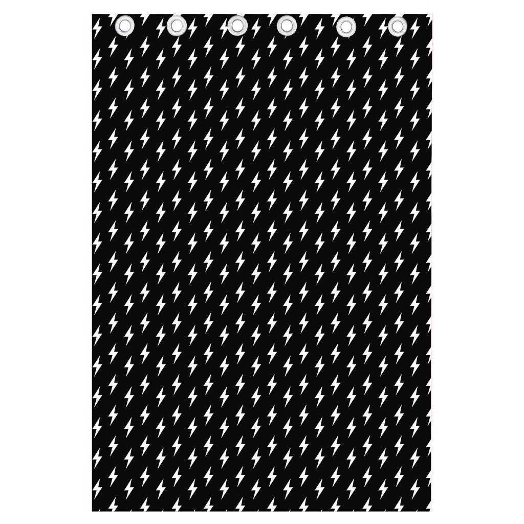 Black And White Lightning Pattern Print Curtain
