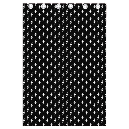 Black And White Lightning Pattern Print Curtain