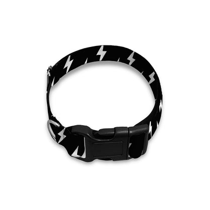 Black And White Lightning Pattern Print Dog Collar
