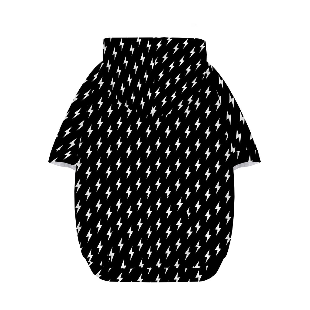 Black And White Lightning Pattern Print Dog Zip Up Hoodie