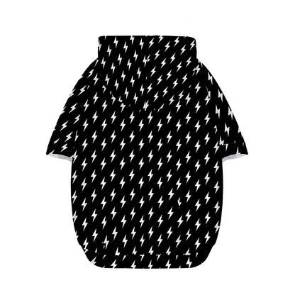 Black And White Lightning Pattern Print Dog Zip Up Hoodie