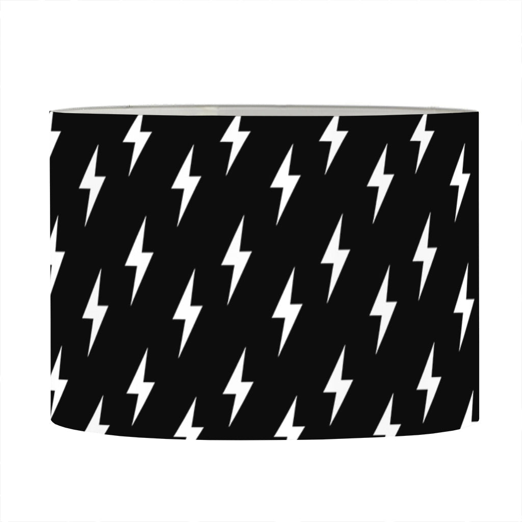 Black And White Lightning Pattern Print Drum Lamp Shade