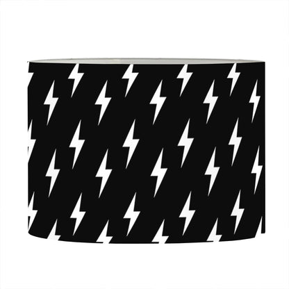 Black And White Lightning Pattern Print Drum Lamp Shade