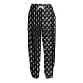 Black And White Lightning Pattern Print Fleece Lined Knit Pants
