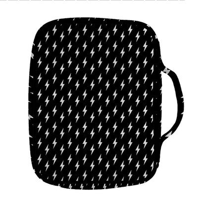 Black And White Lightning Pattern Print Front Pocket Bible Bag