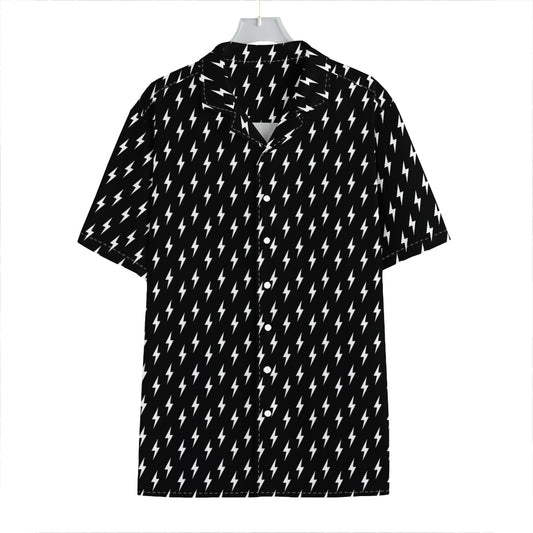 Black And White Lightning Pattern Print Hawaiian Shirt