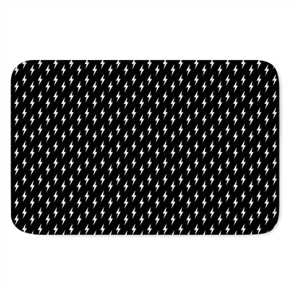 Black And White Lightning Pattern Print Indoor Door Mat