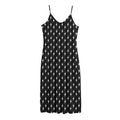 Black And White Lightning Pattern Print Jersey Midi Cami Dress