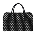 Black And White Lightning Pattern Print Leather Duffel Bag