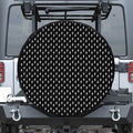 Black And White Lightning Pattern Print Leather Spare Tire Cover