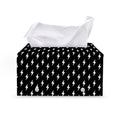 Black And White Lightning Pattern Print Leather Tissue Box Cover