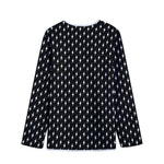 Black And White Lightning Pattern Print Long Sleeve Short Coat