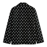 Black And White Lightning Pattern Print Men's Blazer