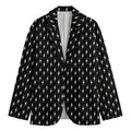 Black And White Lightning Pattern Print Men's Cotton Blazer