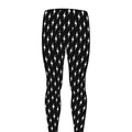 Black And White Lightning Pattern Print Men's Leggings