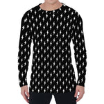 Black And White Lightning Pattern Print Men's Long Sleeve T-Shirt