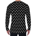 Black And White Lightning Pattern Print Men's Long Sleeve T-Shirt