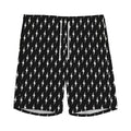 Black And White Lightning Pattern Print Men's Athletic Shorts
