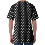 Black And White Lightning Pattern Print Men's Velvet T-Shirt