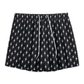 Black And White Lightning Pattern Print Mesh Shorts