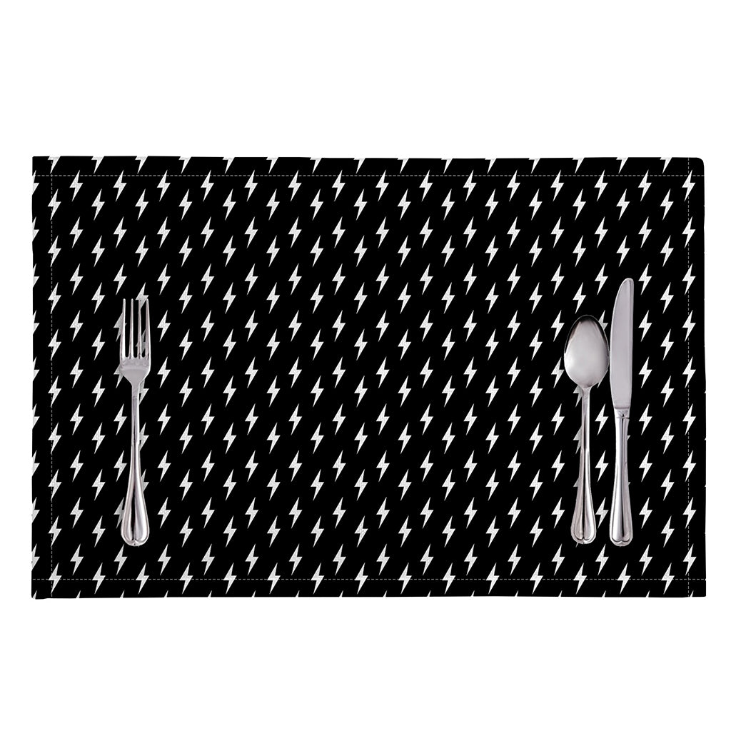 Black And White Lightning Pattern Print Placemat