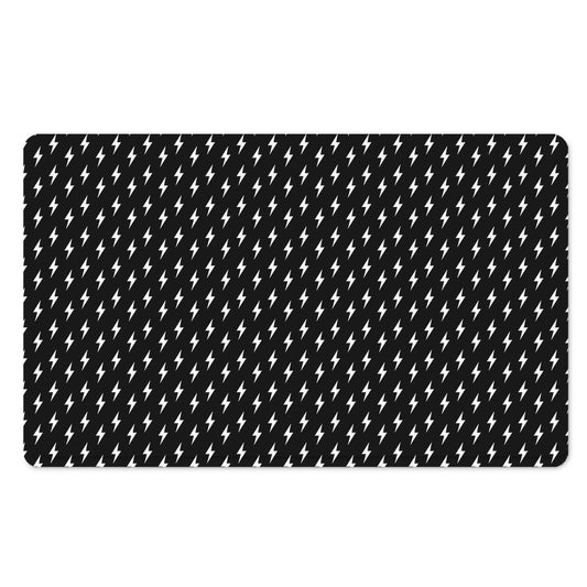 Black And White Lightning Pattern Print Polyester Doormat
