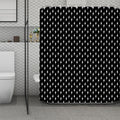 Black And White Lightning Pattern Print Polyester Shower Curtain