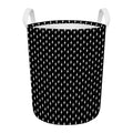 Black And White Lightning Pattern Print Round Laundry Basket