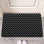 Black And White Lightning Pattern Print Rubber Doormat