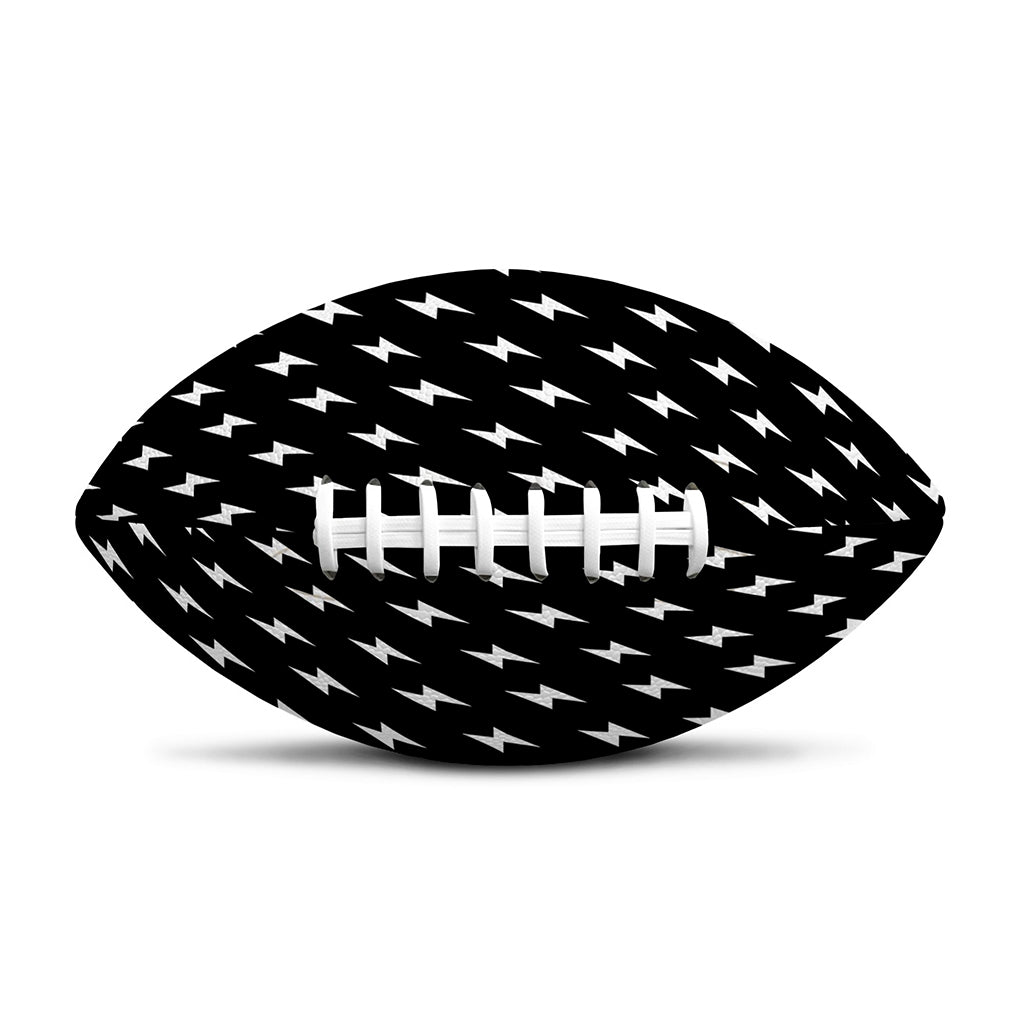 Black And White Lightning Pattern Print Rugby Ball