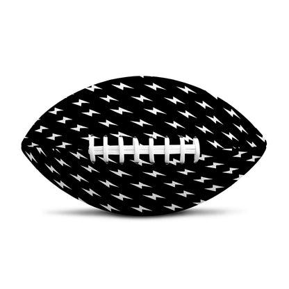 Black And White Lightning Pattern Print Rugby Ball