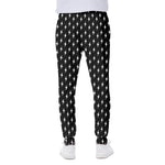 Black And White Lightning Pattern Print Scuba Joggers