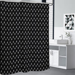 Black And White Lightning Pattern Print Shower Curtain
