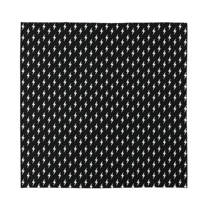 Black And White Lightning Pattern Print Silk Bandana