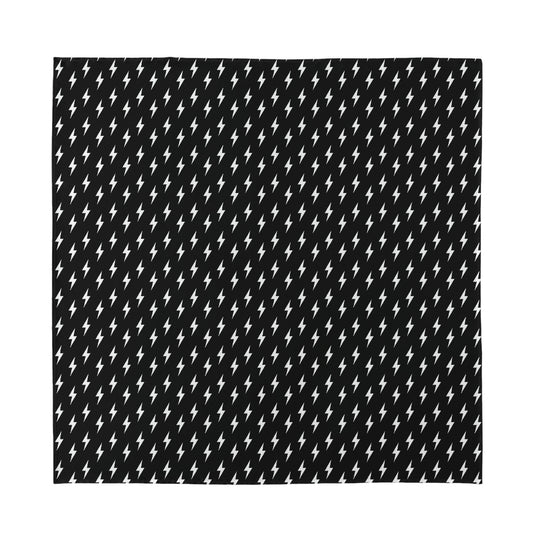 Black And White Lightning Pattern Print Silk Bandana