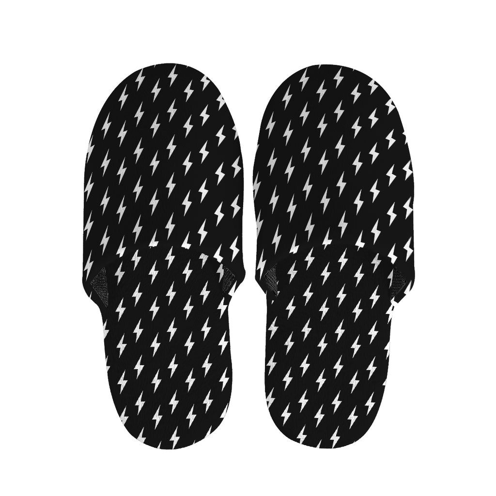 Black And White Lightning Pattern Print Slippers