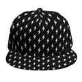 Black And White Lightning Pattern Print Snapback Cap
