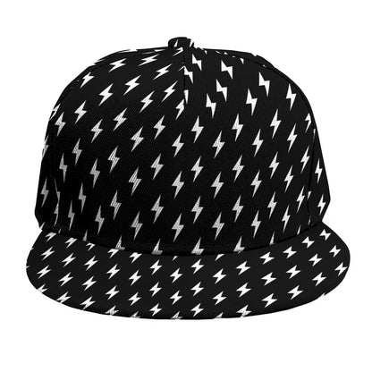 Black And White Lightning Pattern Print Snapback Cap