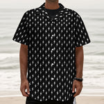 Black And White Lightning Pattern Print Textured Short Sleeve Shirt