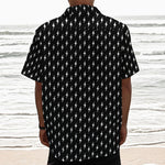 Black And White Lightning Pattern Print Textured Short Sleeve Shirt