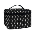 Black And White Lightning Pattern Print Travel Makeup Bag