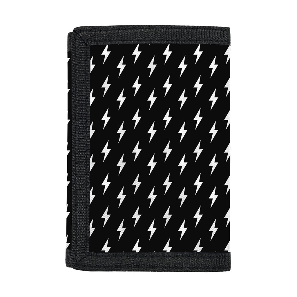 Black And White Lightning Pattern Print Trifold Wallet